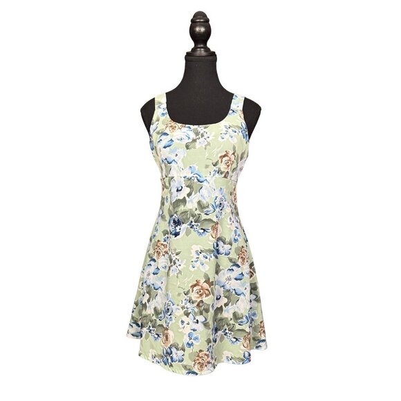 Vintage Pariscope Floral Mini Dress, Cottagecore Sleeveless Fit & Flare Summer - Picture 1 of 6